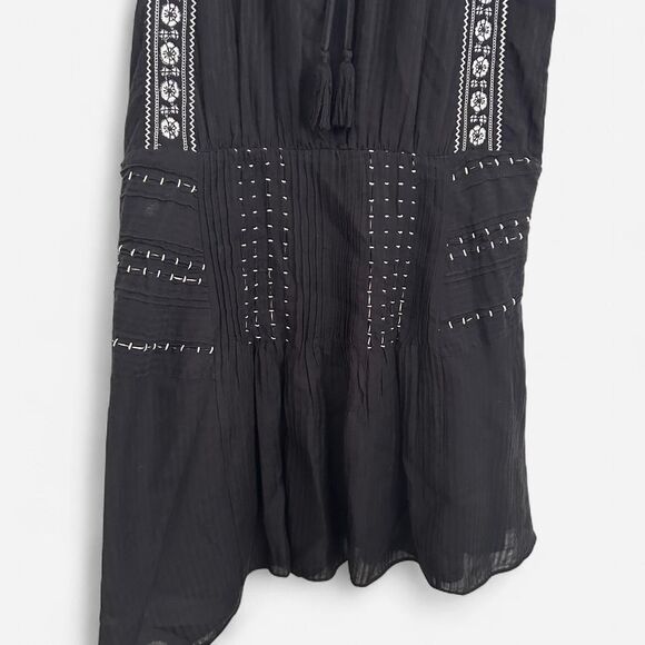 Veronica Beard Minos Embroidered Flutter Sleeve Mini Dress – Silk-Blend Boho 6 - Picture 6 of 8